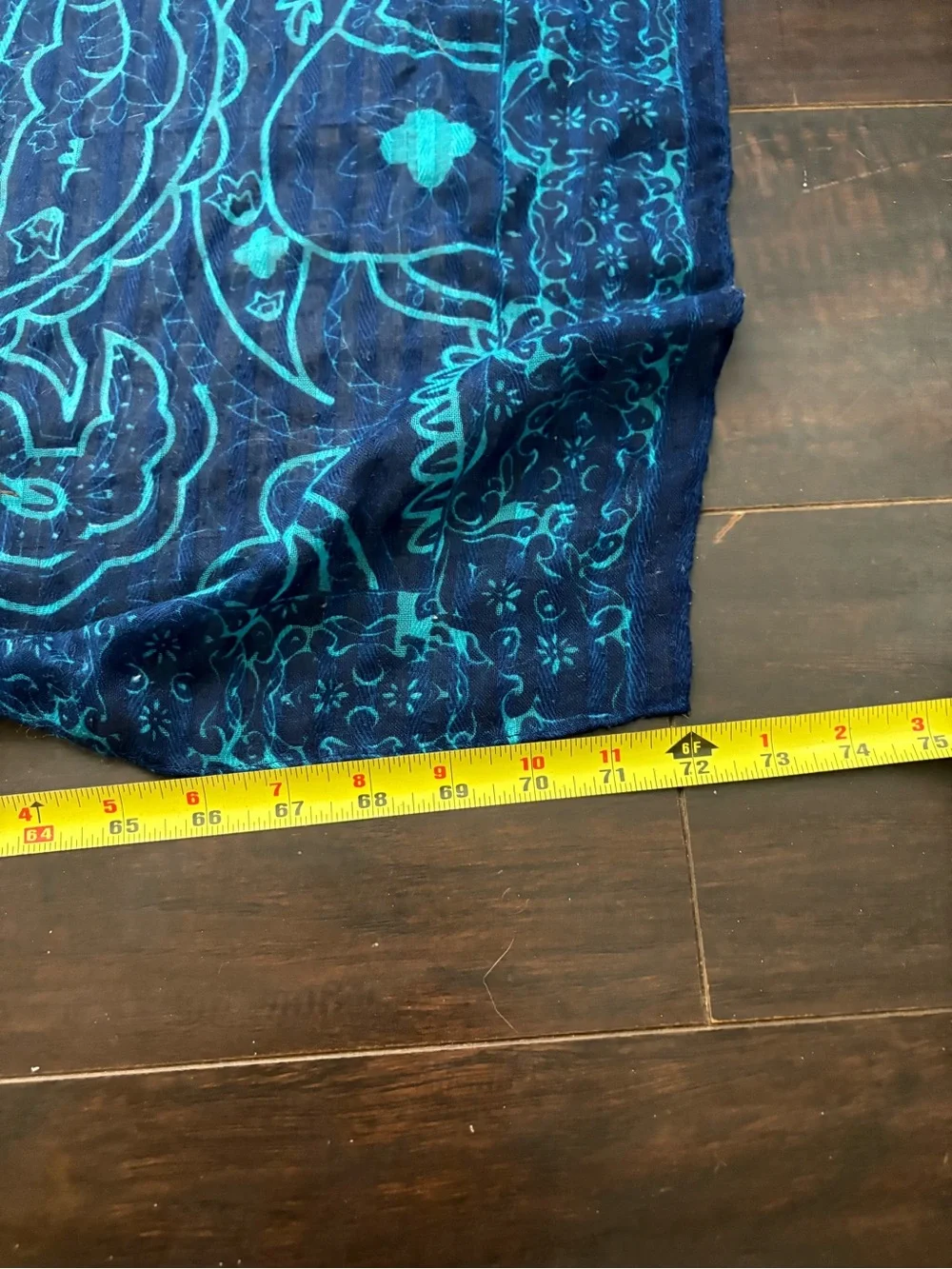 Paisley Print Oversized Blue & Teal Wrap Scarf Shawl
